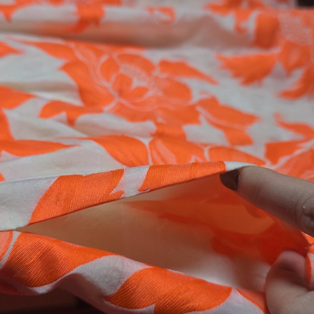 J. Crew Orange Floral Taffeta Skirt Size 10 - Picture 4 of 10